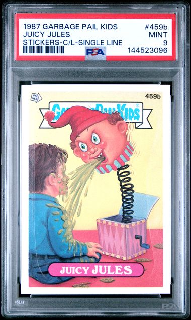 1987 Topps GARBAGE PAIL KIDS STICKERS STICKERS-C/L-SINGLE LINE #459B Juicy Jules front