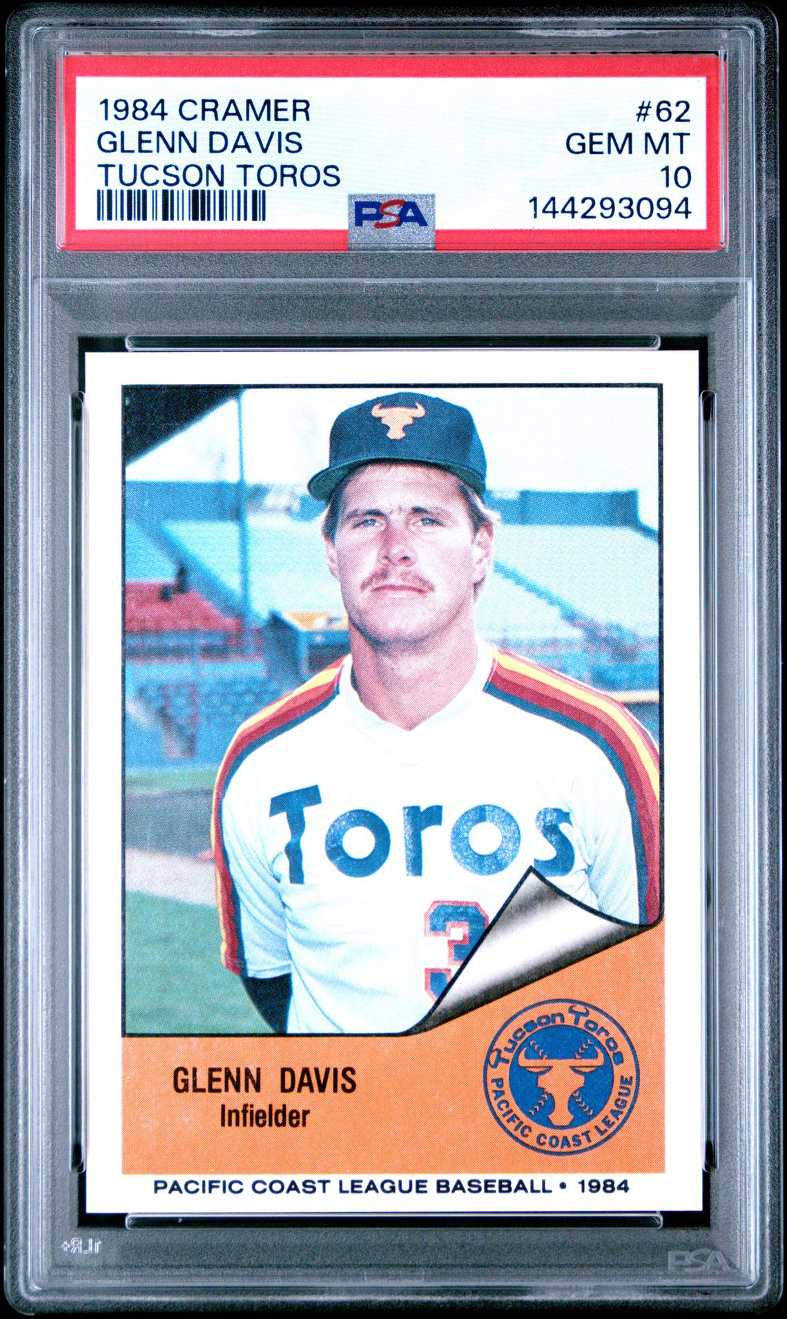 1984 CRAMER TUCSON TOROS #62 Glenn Davis front