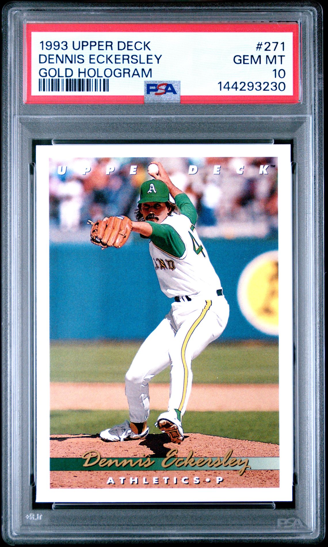 1993 Upper Deck UPPER DECK GOLD HOLOGRAM #271 Dennis Eckersley front