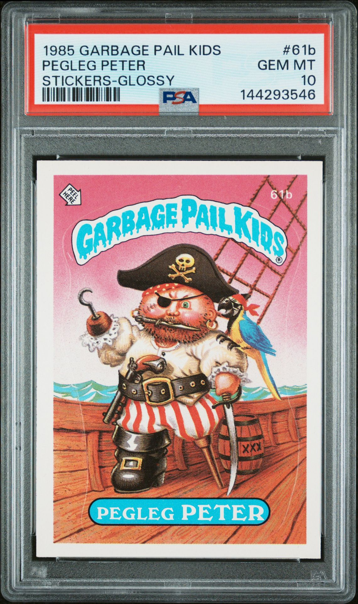 1985 Topps GARBAGE PAIL KIDS STICKERS #61B Pegleg Peter front