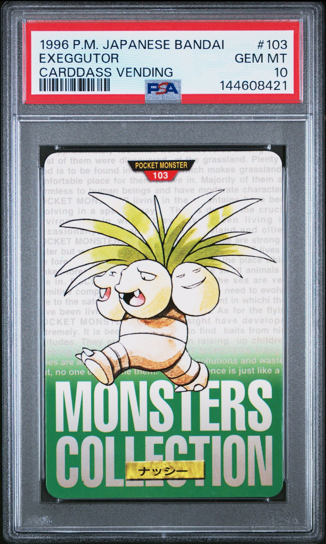 Exeggutor card, green version, PSA 10