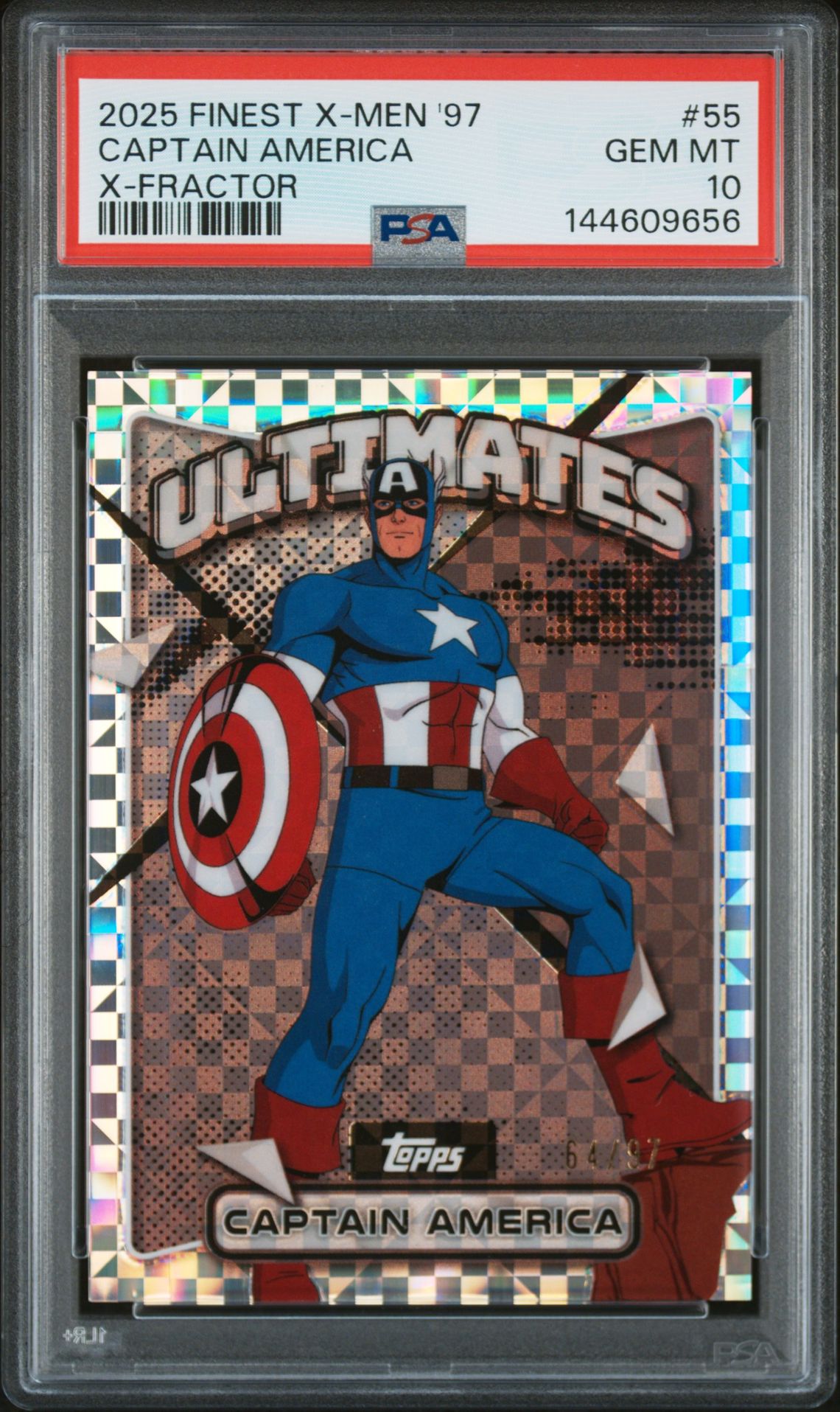 2025 Finest TOPPS FINEST X-MEN '97 FRACTOR #55 Captain America front