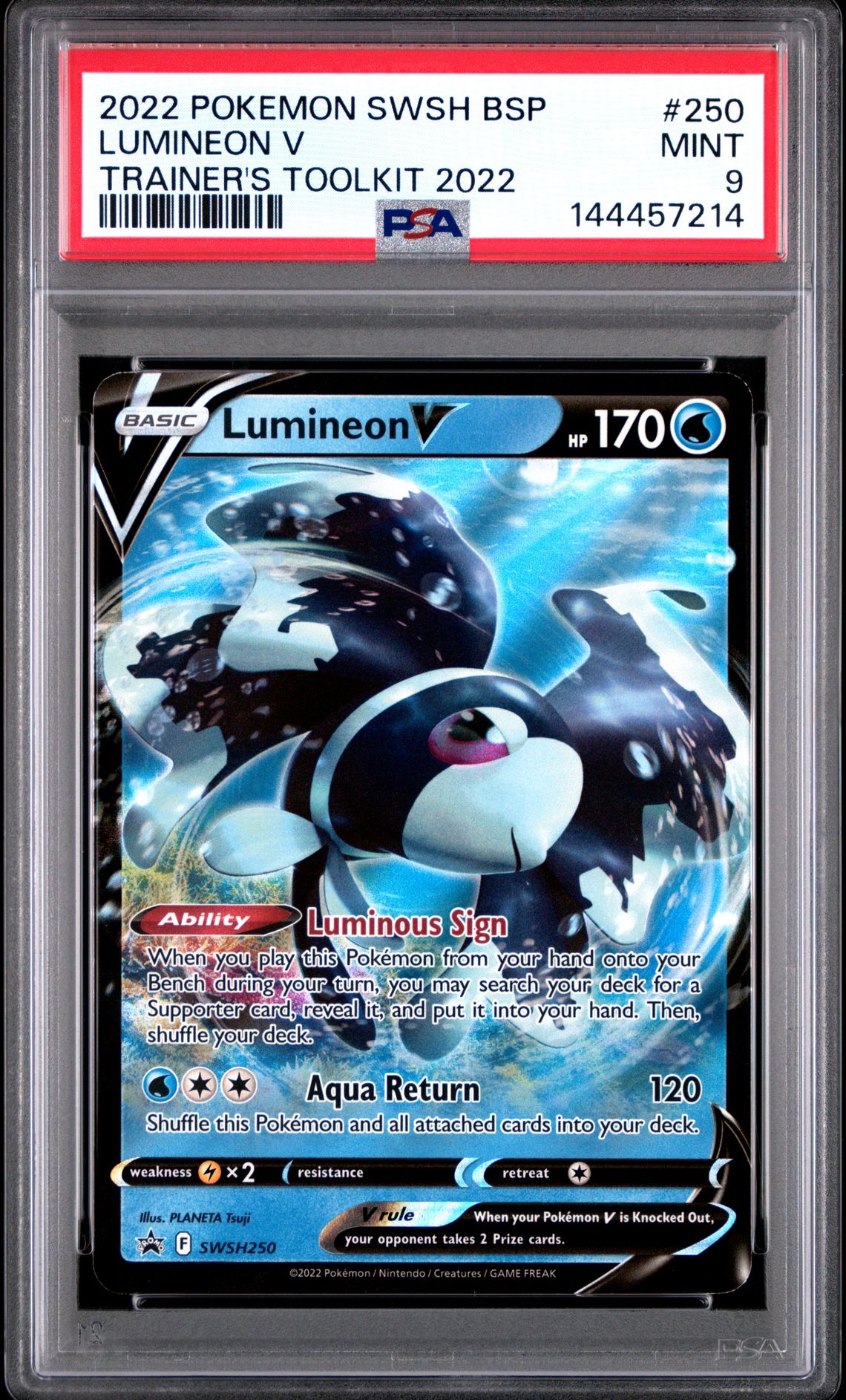 2022 Pokemon POKEMON SWSH BLACK STAR PROMO TRAINER'S TOOLKIT 2022 #250 Lumineon V front