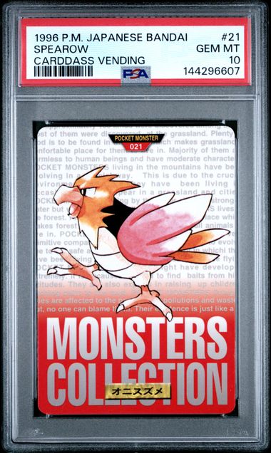Spearow card PSA 10, cert 144296607