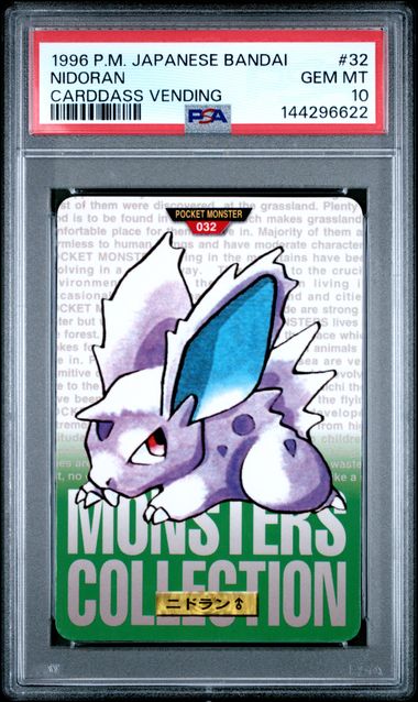 Nidoran card PSA 10, cert 144296622