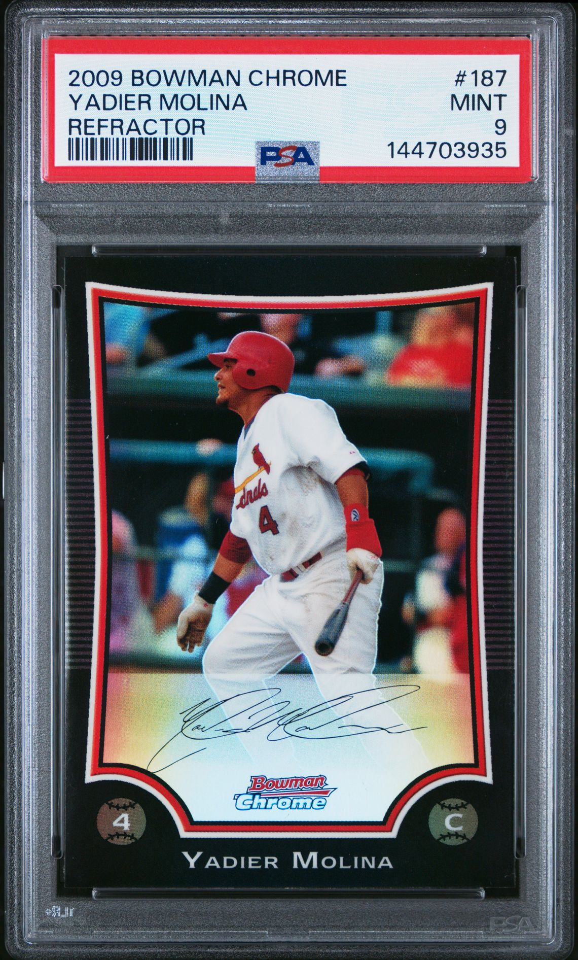 2009 Bowman BOWMAN CHROME Refractor #187 Yadier Molina front