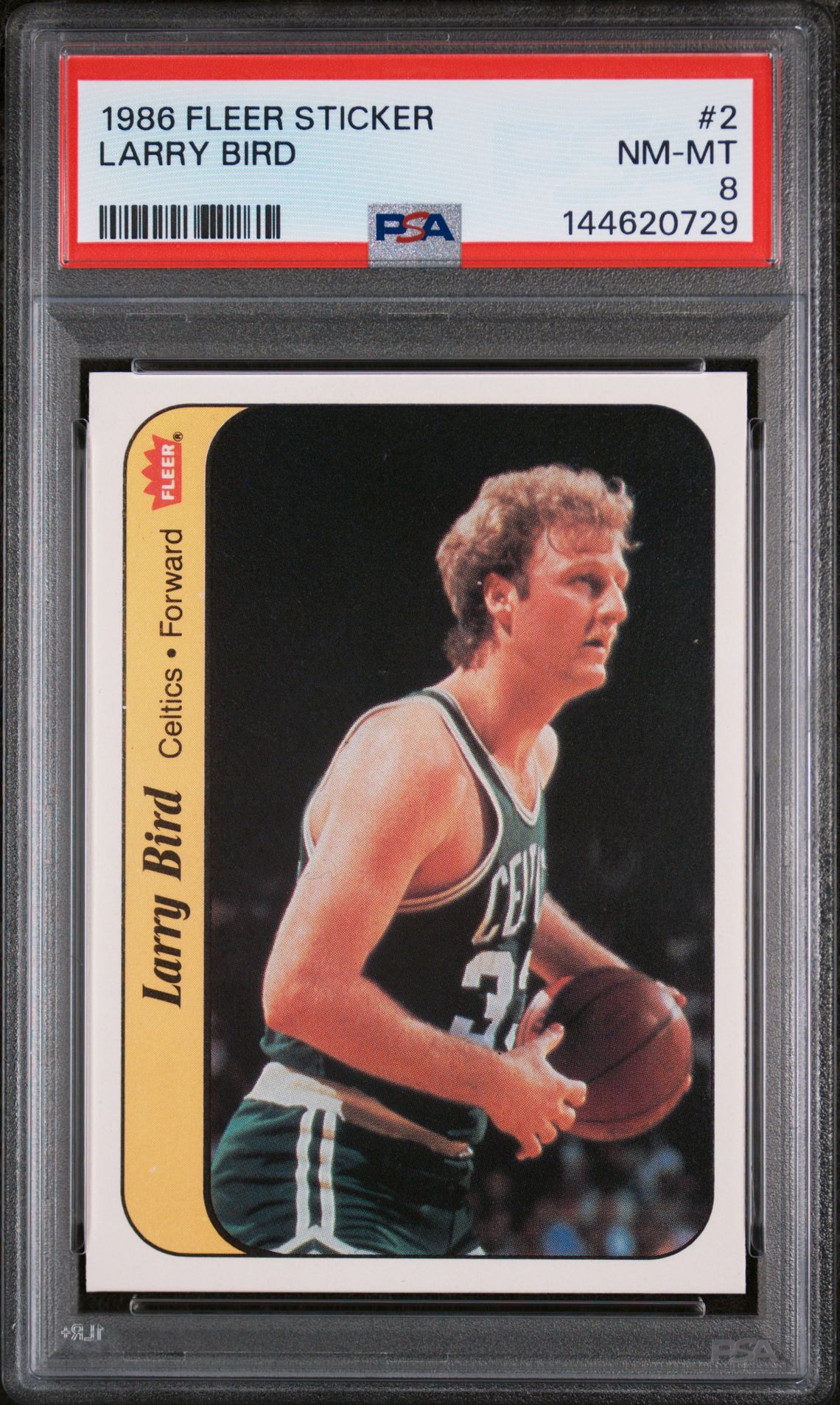 1986 Fleer FLEER STICKER #2 Larry Bird front