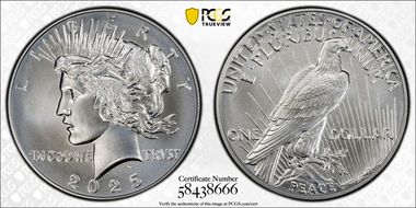 2025 $1 Peace Dollar First Strike MS70