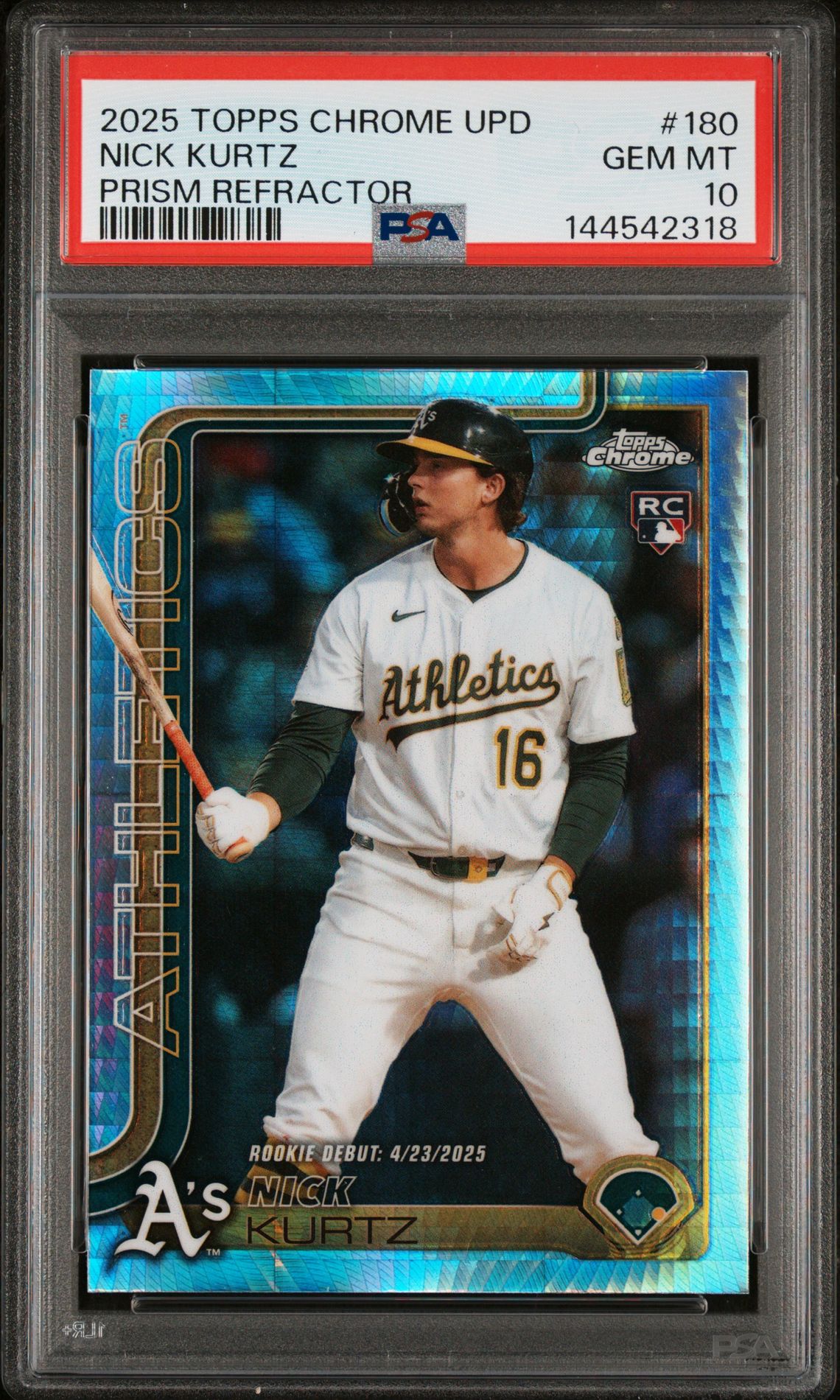 2025 Topps TOPPS CHROME UPDATE PRISM REFRACTOR #180 Nick Kurtz front