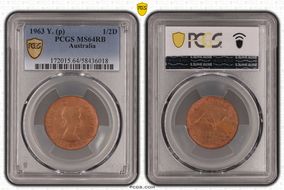 1963 Y. (p) 1/2D MS64RB