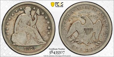 1873 $1 OC-2 VG8