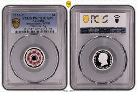 2025-C $2 Remembering WWII Colorized  Ag PR70DCAM