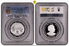 2023 50C Her Majesty QEII Ag Six Effigies PR70DCAM