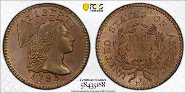 1795 1C Lettered Edge MS64BN