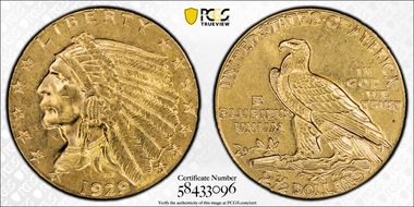 1929 $2.50 MS62