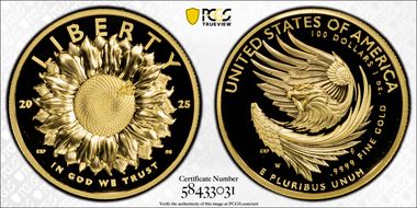 2025-W $100 American Liberty High Relief .9999 Fine PR70DCAM