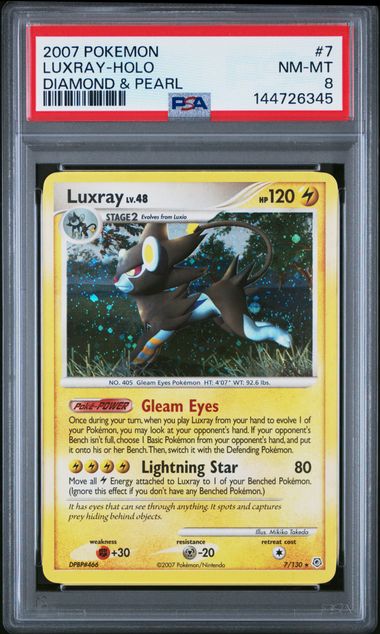 2007 Pokemon Diamond & Pearl Holo #7 Luxray front