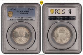 1957(m) Florin KM-60 Ag MS65