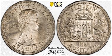 1958(m) Florin KM-60 Ag MS66