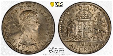 1958(m) Florin KM-60 Ag MS66