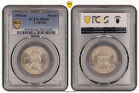 1958(m) Florin KM-60 Ag MS66
