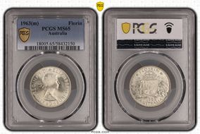 1963(m) Florin KM-60 Ag MS65