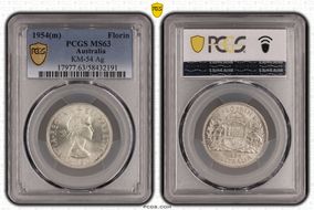 1954(m) Florin KM-54  Ag MS63