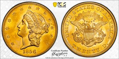 1856 $20 MS63