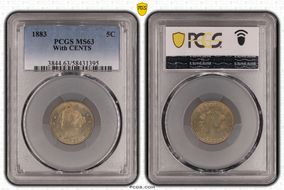 1883 5C With CENTS MS63