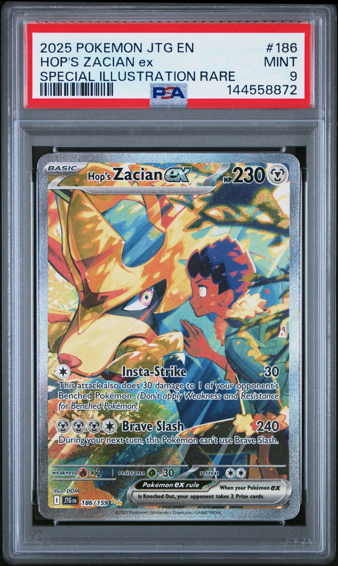 2025 Pokemon Jtg En-Journey Together Hop's Zacian Ex #186 (Special Illustration Rare) Mint 9 front