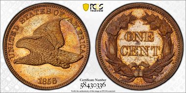 1856 1C Flying Eagle PR64
