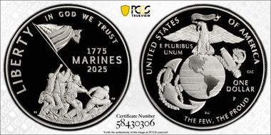 2025-P $1 USMC - 250th Anniversary PR69DCAM