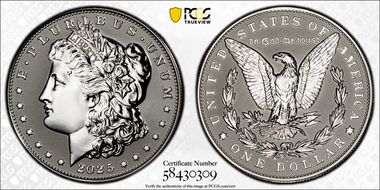 2025-S $1 Morgan Dollar Rev PR Two-Coin Reverse Proof Set PR70
