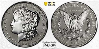 2025-S $1 Morgan Dollar Rev PR Two-Coin Reverse Proof Set PR70