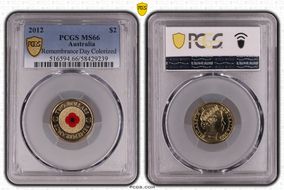 2012 $2 Remembrance Day Colorized MS66