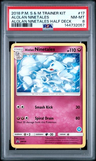 2018 Pokemon S & M Trainer Kit #17 Alolan Ninetales front