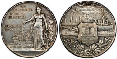 1909 Medal Kaiser-1b Peltzer-1249 Ag AU53