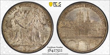 1876 5 Fr Lausanne R-1560 MS64