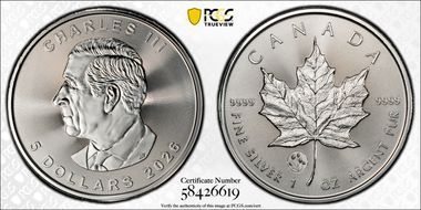 2026 $5 Treasured Maple Leaf Ag w/Celebration Privy MS69