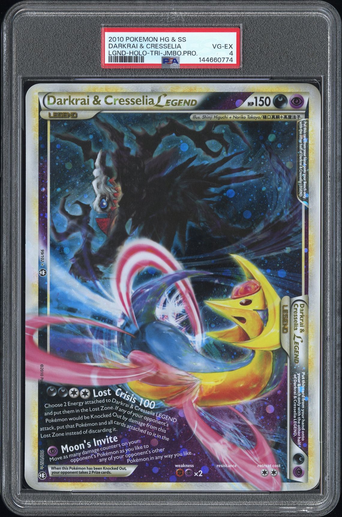 2010 Pokemon POKEMON HEARTGOLD & SOULSILVER TRIUMPHANT LGND-HOLO-TRI-JMBO.PRO. Darkrai & Cresselia front