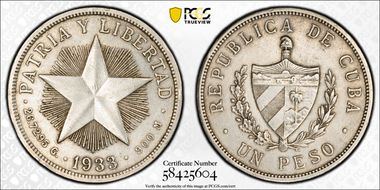 1933 Peso KM-15.2  Ag N1