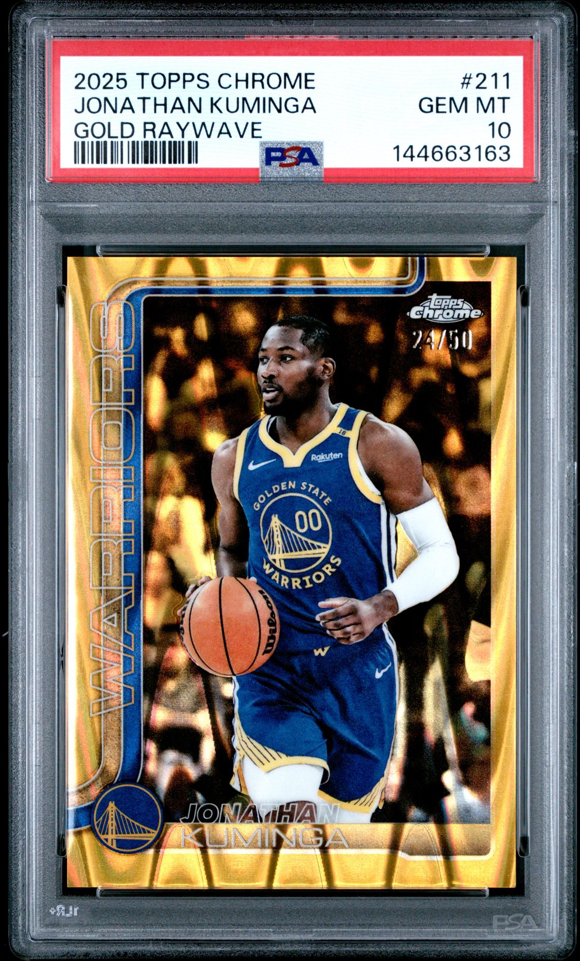 2025 Topps Chrome TOPPS CHROME GOLD RAYWAVE #211 Jonathan Kuminga front