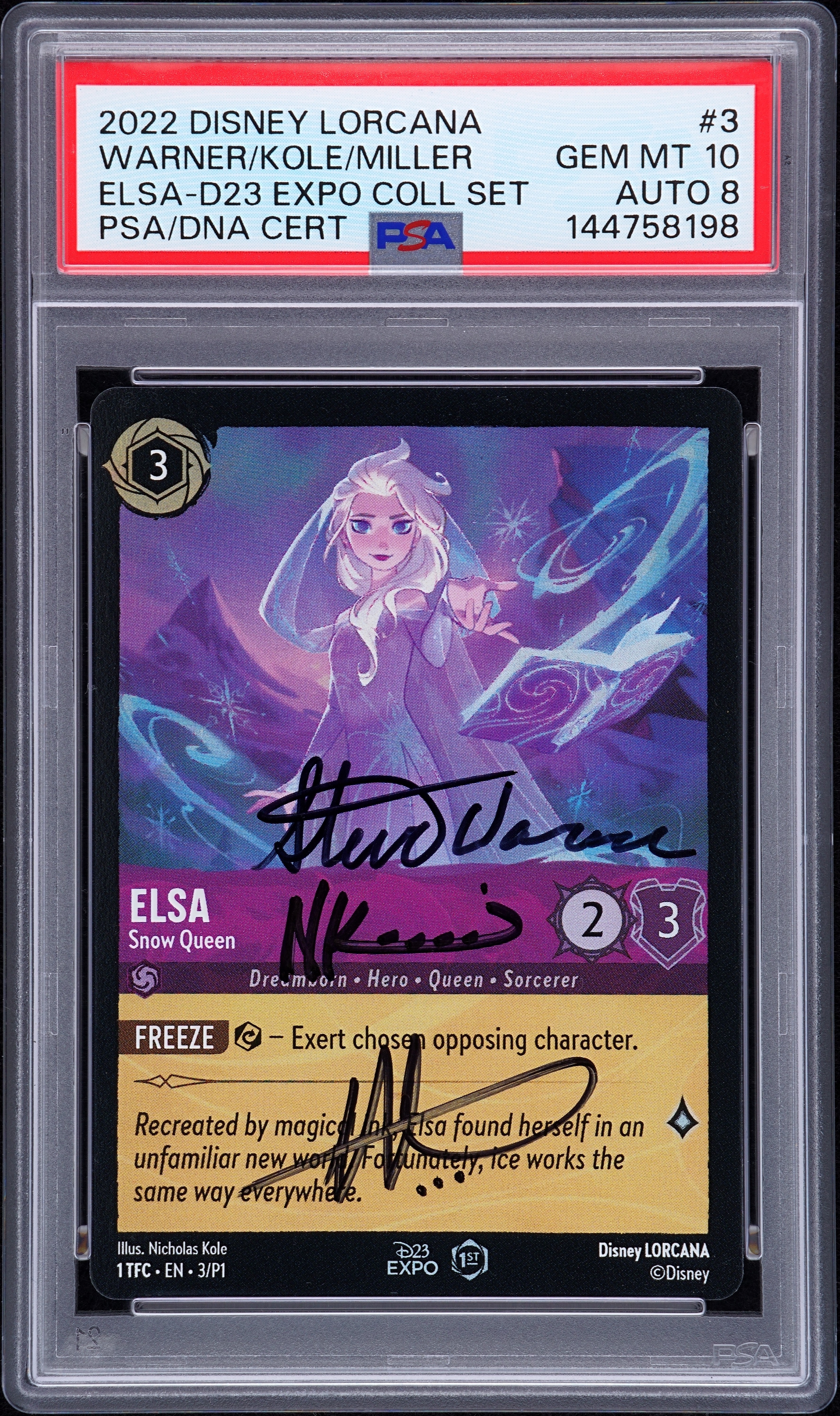 2022 DISNEY LORCANA PROMO ELSA-D23 EXPO COLL SET ELSA PSA 10