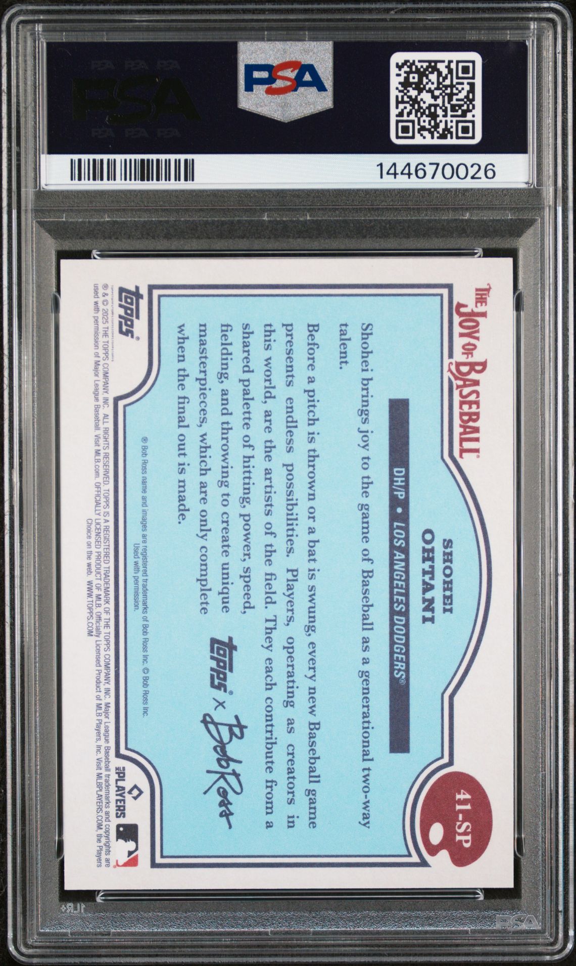 2025 Topps X Bob Ross The Joy Of Baseball Shohei Ohtani #41-Sp (Beauty Is Everywhere) Mint 9 back