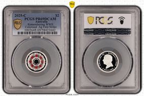 2025-C $2 Remembering WWII Colorized  Ag First Strike PR69DCAM