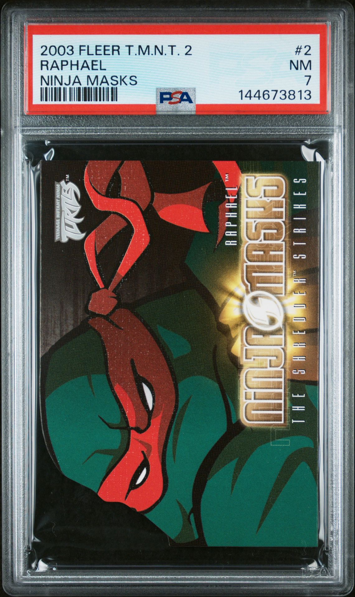 2003 Fleer Teenage Mutant Ninja Turtles 2: The Shredder Strikes Ninja Masks Raphael #2 Nm 7 front