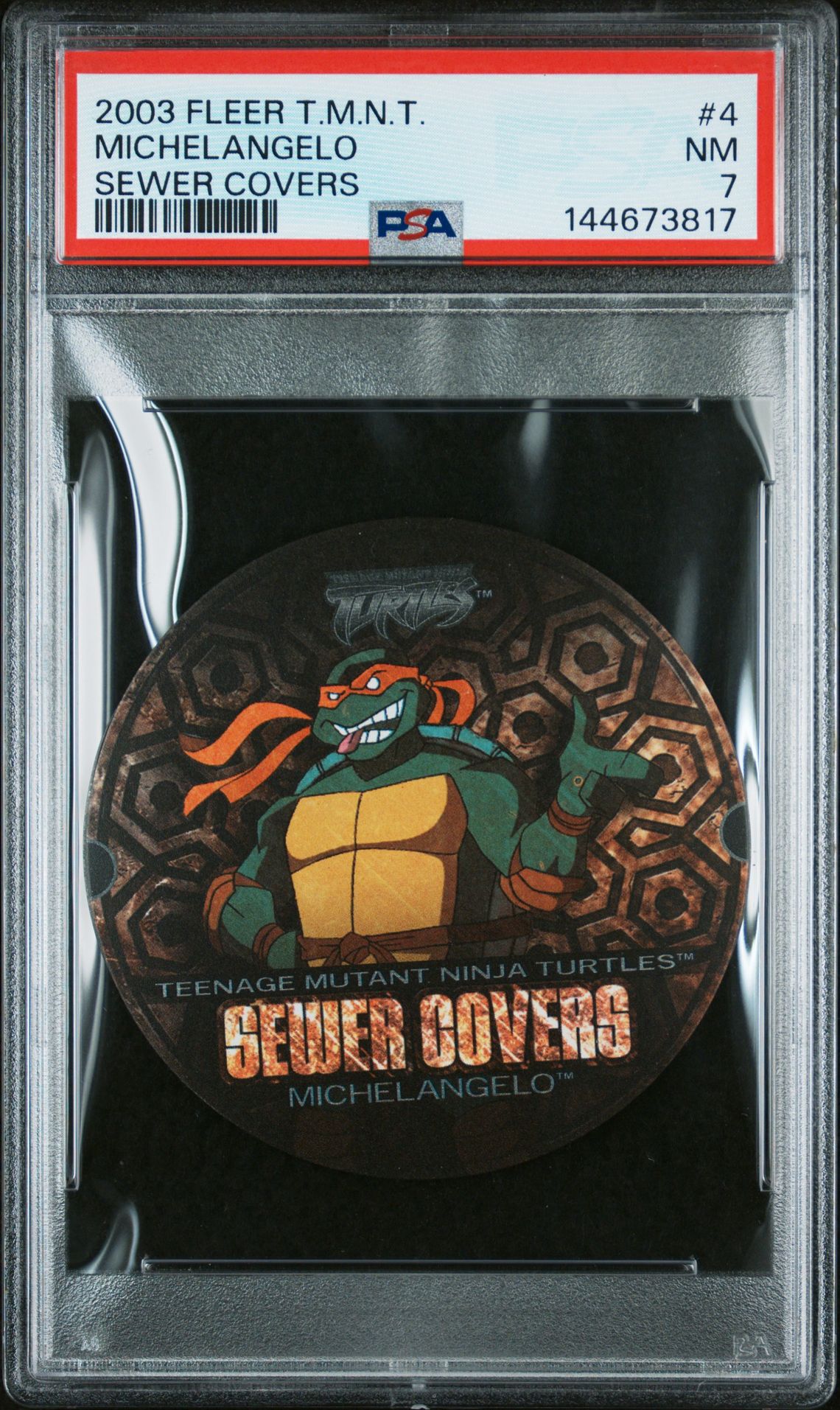 2003 Fleer Teenage Mutant Ninja Turtles Sewer Covers Michelangelo #4 (Sewer Covers) Nm 7 front