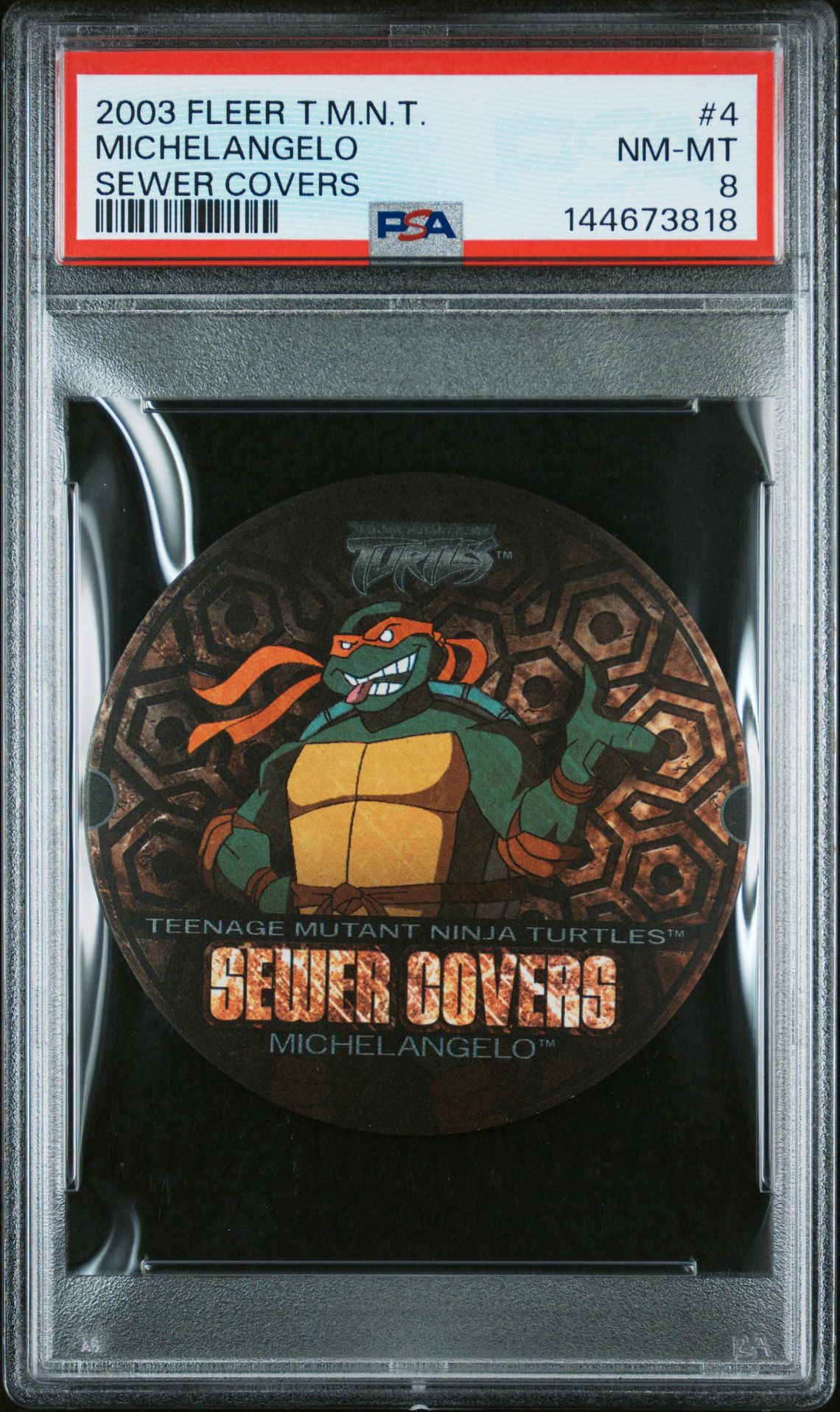 2003 Fleer Teenage Mutant Ninja Turtles Sewer Covers Michelangelo #4 (Sewer Covers) Nm-Mt 8 front