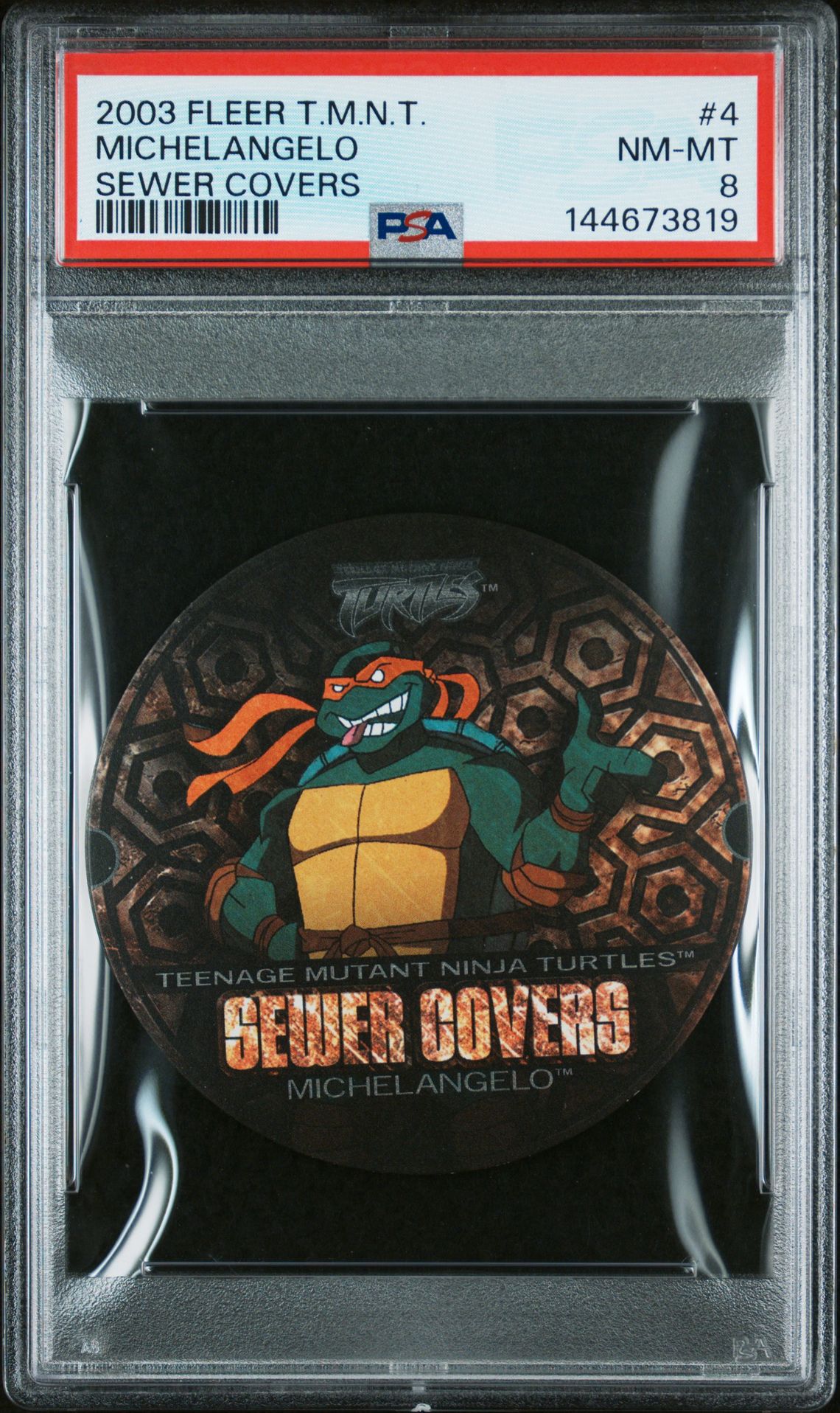 2003 Fleer Teenage Mutant Ninja Turtles Sewer Covers Michelangelo #4 (Sewer Covers) Nm-Mt 8 front