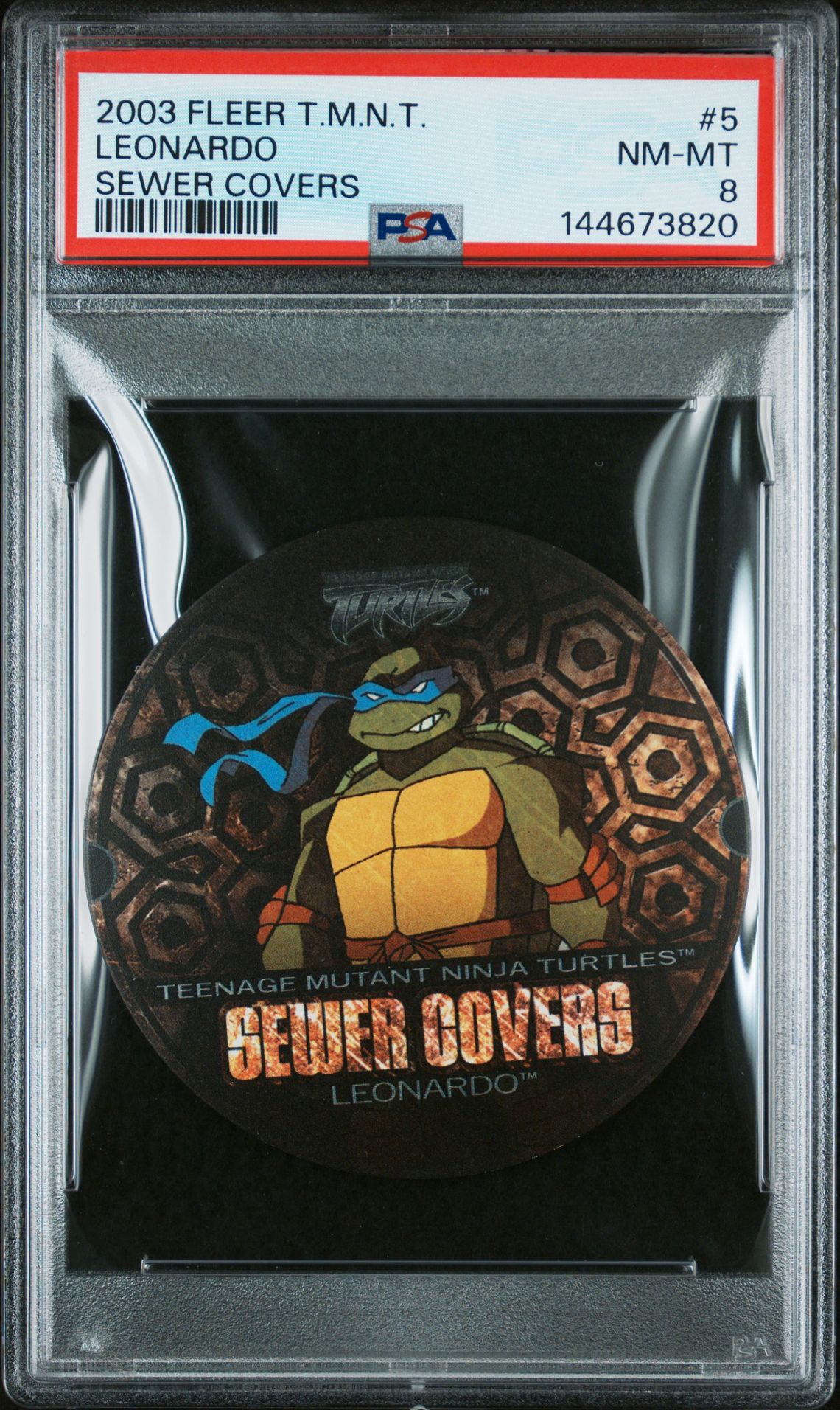 2003 Fleer Teenage Mutant Ninja Turtles Sewer Covers Leonardo #5 (Sewer Covers) Nm-Mt 8 front